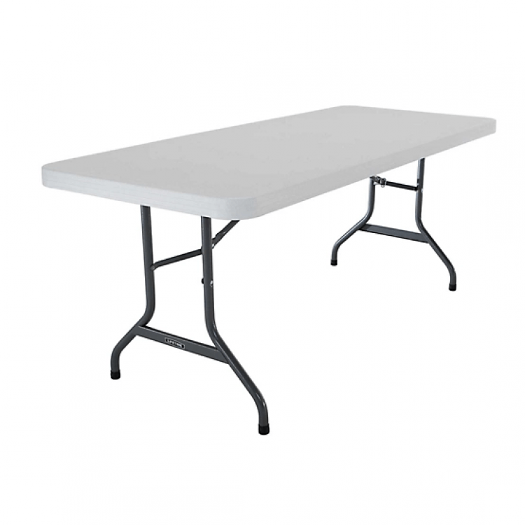 6' White Plastic Folding Table