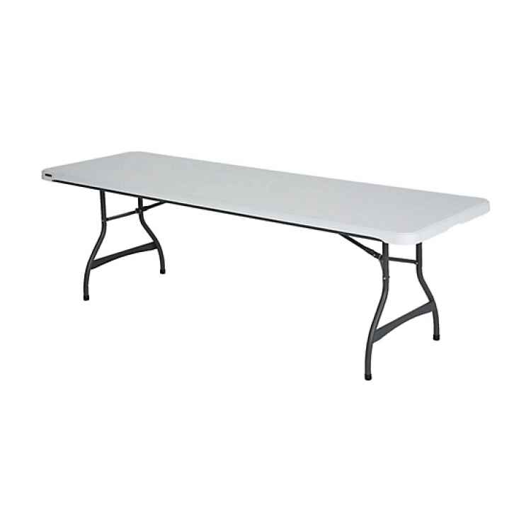 8' White Plastic Folding Table